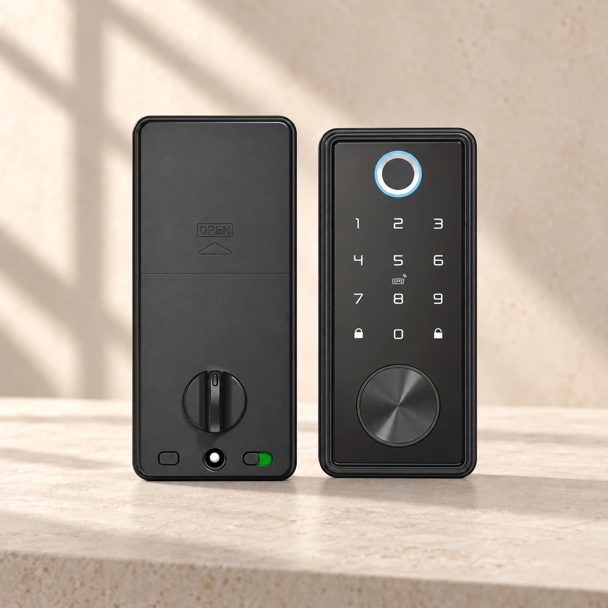Digital deadbolt in black