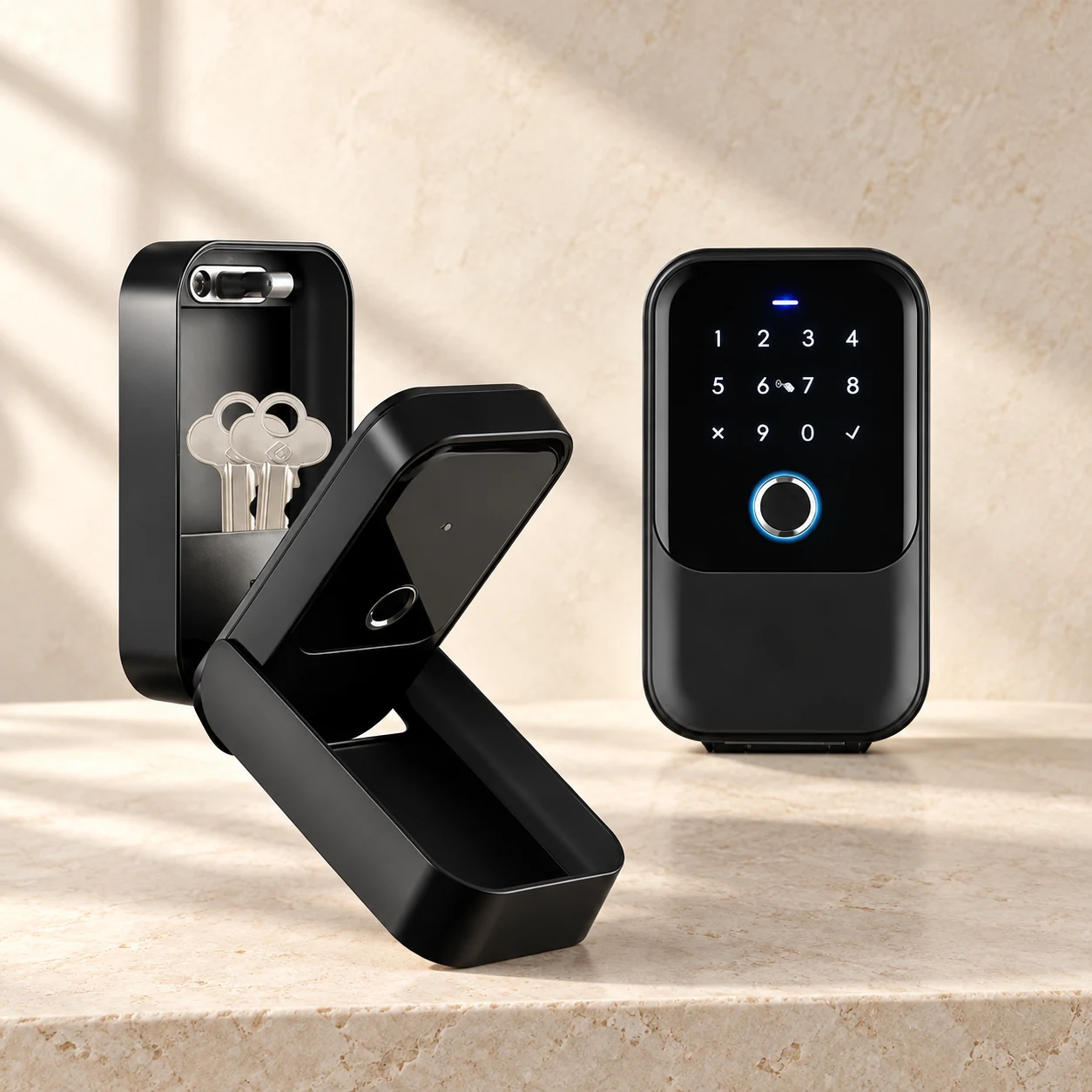 Digital key safe in black
