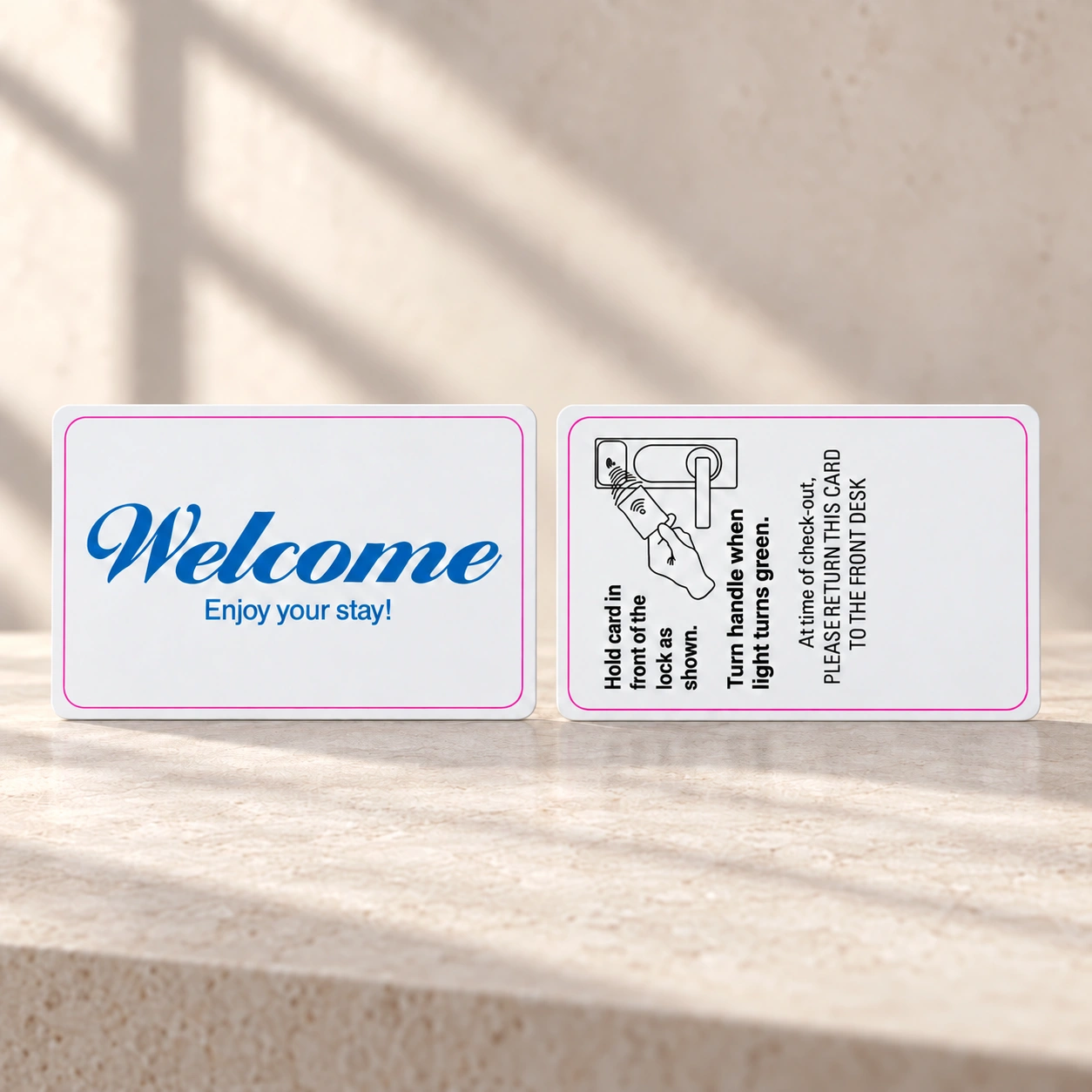 PVC hotel card in white